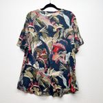 CJ Banks Dark Floral Boho Womens Top 3X Stretch Lightweight Casual Wear V Photo 6