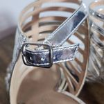 Christian Siriano Silver Strappy Stiletto Heel Size 10 Heeled Gladiator Sandal Photo 6
