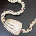 African Venetian Antique Bear Paw Evil Eye Millefiori Glass Trade Beads Necklace Photo 4