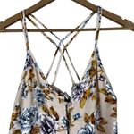 American Eagle  Floral Strappy Tank Top Womens S Cream 100% Viscose Boho Earthy Photo 1