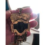 Vintage Rare Salvador Teran Marbel Mexico Signed Aztec Warrior Pendant Necklace Gold Photo 5