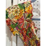 Luna Llena Smocked Floral Maxi Dress Off Shoulder Ruffle V Neck Bohemian M Yellow Size M Photo 3