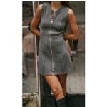 ZARA Preppy Gray Zip-up Mini Dress Size Small NWT Photo 1