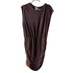 Evereve Ashlyn Bronze Shimmer Dress Ruched Bodycon Party Cocktail XL Photo 2