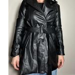 Classic Black Trench Coat Perfect for Fall Size Medium Photo 0