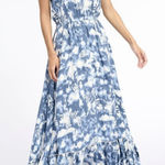 Splendid NWT $198  Women's Blue Floral Piped Ruffled Jenna Dress A-Line Size M Photo 0