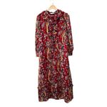 & Other Stories & Other Stories Red Floral Print Midi Dress Lined Tie Waist Size 6 Boho Cottage Photo 1