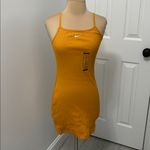 Nike  Ribbed Tight Fit Orange Spaghetti Strap Dress Photo 3