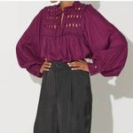 Cleobella  Sabella Peasant Blouse in Aubergine NEW Size Small Photo 1
