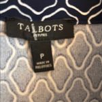 Talbots Classic Blue and White Geometric Print Midi Shirt Dress Size P Photo 7