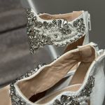 Lulus NEW  Dannah White Suede Rhinestone and Pearl High Heel Sandals Women’s 5.5 Photo 11