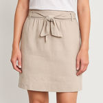 Banana Republic  Linen Mini Above Knee Belted Lined Skirt Tan Beige Small Photo 0
