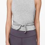 Lululemon  Turn To Tie Tank Top Gray Size 6 Scoop Neck Cropped Modal Cotton Photo 2