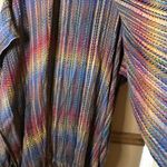 Soft Surroundings Cotton Rainbow Knit Fringe Shawl Cover Up Missy One Size Photo 3