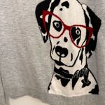 Talbots Like New Dalmatian Wearing Glasses Crew Neck Sweater Photo 3