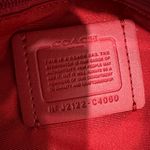 Coach Burgandy Tote 27 Horse And Carriage Dot Print With Matching Mini Charm Photo 15