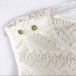 Ohh la la Cream Lace Top Size Small Cap Sleeve Split Back Photo 4