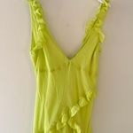 House Of CB Pixie Lime Green Ruffle Maxi Dress L+ Photo 7