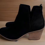 Toms  Women's Black Suede Leather Heeled Ankle Booties‎ Boots Size 11 Photo 0
