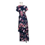 Vintage Maxi Floral Navy Maxi Dress Size M Blue Size M Photo 1