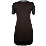 Bebe Y2K Dress Sz Small Brown Silk Trim Puff Sleeve Goblincore Fairy Vintage USA Photo 1