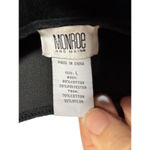 Monroe & Main Black Velvet Dress Gold Lace Embroidered Sleeves Holiday Sz Large Photo 3