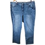 Laurie Felt Reg Daisy Denim Crop Easy Skinny Jeans with Shark Bite Hem Size 22W Blue Photo 1