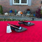 A New Day Nwt Gigi Embellished Mesh Slingback Kitten Heels Black Silver size 7 Photo 2