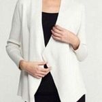 Eileen Fisher Bone Silk/Cotton Angled Shaped Front Cardigan size extra small Photo 0