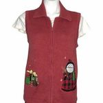 Blair Santa & Gifts Applique Knit Vest Retro Vintage Size Small CHRISTMAS Photo 0