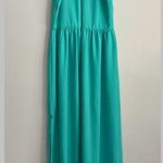 Everly SLEEVELESS TURQUOISE BLUE GREEN HIGH NECK MAXI DRESS ZIPPER BACK SIZE S Photo 1