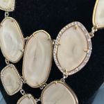 Stella & Dot  gold tone and beige statement necklace Photo 4