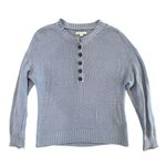 American Eagle  Blue Knit Henley Sweater Women’s Medium Button Front Long Sleeve Photo 1