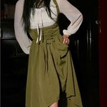 Elegant Olive Green Halter Dress New Size M Photo 4