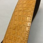 Yellow crocodile patent leather wide belt woman’s size S/M Photo 3
