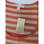 NEW! Michael Kors Orange Spice Stripe Metallic Goldtone Knit Tank Top Sz L Size L Photo 9