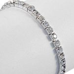 SILVER TONE & CLEAR RHINESTONE STRETCH BRACELET Photo 0