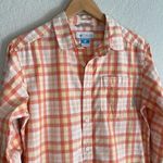 Columbia  Button Down Shirt Women’s Small Orange Plaid Western Cowgirl Fall Photo 1