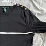 Ralph Lauren Lauren Ralph Women's Top Pullover Long Sleeve XL Black Gold Buttons Preppy Photo 6