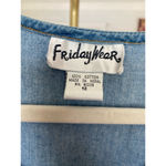 Vintage Friday Wear 100 Cotton Vest Embroidered Cottagecore Boho Prairie Western Blue Size 12 Photo 8