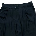 Eileen Fisher  Silk Black Crepe Trouser Pants Medium Dress Work Career High Waist Photo 1