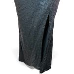 Black Sequin Evening Gown sleeveless prom formal whimsi goth chic Size 0 Photo 6