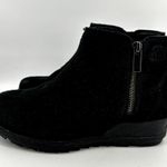 Sorel Evie Zip Ankle Boots Wedge Waterproof Suede Leather Round Toe Black 7.5 Photo 3