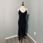 ZARA  Narciso Rodríguez Black Christmas Maxi V-Neck Silk Blend Slip Dress Sz M Photo 6
