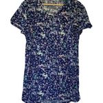 Natori women's size medium blue purple floral short sleeved nightgown sleepwear Photo 0