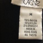 Cache VTG Black Dressy Sweater LS Zip Sleeve Sz. M Classy Elegant Dressy Work Photo 4