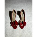 Valentino Red Heels With Cute Classy Bow Size 37.5 /US 7 Photo 2