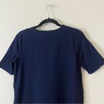 Eileen Fisher  Navy Washable Stretch Crepe Side Zip Shift Dress Medium Petite Photo 6