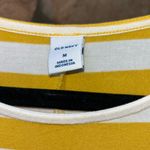 Old Navy Short Ruffle Sleeve A-Line Swing Dress Size MEDIUM Yellow Right Striped Photo 1