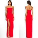 Amanda Uprichard  X Revolve Wolfe Maxi Gown In Crimson Red Rosettes Photo 1
